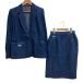  прекрасный товар LEONARDre владелец -ru цветок вышивка Denim tailored jacket юбка выставить 7AB индиго женский б/у одежда б/у 