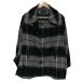  прекрасный товар Y'S YOHJI YAMAMOTO wise Yohji Yamamoto в клетку широкий пальто YB-C21-122 размер 2 серый женский б/у одежда б/у 
