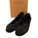  хорошая вещь TOD'S Tod's gomi-ni замша балетки Flat туфли-лодочки 37 24cm соответствует темно-коричневый женский б/у одежда б/у 