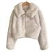  прекрасный товар 23AW MERCURYDUO Mercury Duo искусственный мех воротник имеется укороченные брюки котороткое пальто S слоновая кость женский б/у одежда б/у 
