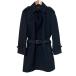  прекрасный товар BURBERRY BLACK LABEL Burberry Black Label шерсть одиночный тренчкот размер M черный мужской б/у одежда б/у 