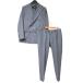  прекрасный товар TAGLIATORE Tagliatore в тонкую полоску фланель шерсть tailored jacket + слаксы брючный костюм размер 46R серый мужской б/у одежда б/у 