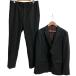  прекрасный товар TAKEO KIKUCHI Takeo Kikuchi полоса рисунок tailored jacket слаксы брючный костюм выставить размер 2 черный мужской б/у одежда б/у 