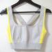  не использовался HERMES Hermes современная модель Technica ru вязаный задний Cross йога bla спортивный бюстгальтер S размер серый × желтый женский б/у одежда б/у 