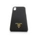  хорошая вещь PRADA Prada P.TA I-PHONEsafia-no кожа X XS кейс IPHONE кейс черный × Gold металлические принадлежности мужской женский б/у одежда б/у 