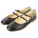  не использовался CELINE Celine DOUBLE STRAP BALLERINA кожа двойной ремешок балетки туфли-лодочки размер 35 примерно 22cm черный женский б/у одежда б/у 