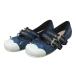  хорошая вещь MIU MIU MiuMiu повреждение обработка me Lee je-n Denim балетки Flat туфли-лодочки 36.5 примерно 23.5cm индиго голубой женский б/у одежда б/у 