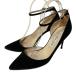  хорошая вещь JIMMY CHOO Jimmy Choo замша po Inte dotu лодыжка ремешок туфли-лодочки 39 26cm соответствует черный женский б/у одежда б/у 