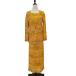  хорошая вещь MISSONI Missoni sheb long окантовка вязаный One-piece кардиган ансамбль большой размер 44 желтый женский б/у одежда б/у 