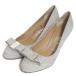  прекрасный товар Salvatore Ferragamo Salvatore Ferragamo vala лента ламе g Ritter туфли-лодочки 5D 22.5cm соответствует серебряный цвет женский б/у одежда б/у 
