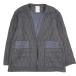  как новый UJOHu Joe V-NECK ZIP-UP BLOUSON V шея стеганое полотно флис жакет блузон внешний черный 2 мужской б/у одежда б/у 