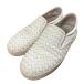  хорошая вещь BOTTEGA VENETA Bottega Veneta сетка кожа туфли без застежки спортивные туфли 25.5cm соответствует слоновая кость мужской б/у одежда б/у 