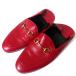  прекрасный товар GUCCI Gucci желтохвост k камень кожа шланг bit Loafer пятка ..414998 размер 36.5 23.5cm красный × Gold металлические принадлежности женский б/у одежда б/у 