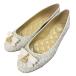  не использовался MICHAEL KORS Michael Kors HONEY балетки MK signature Flat туфли-лодочки 9W 26cm слоновая кость женский б/у одежда б/у 