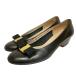  хорошая вещь Salvatore Ferragamo Salvatore Ferragamo vala лента туфли-лодочки 5 1/2 примерно 23cm черный женский б/у одежда б/у 