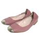  не использовался BALLY Bally кожа балетки Flat туфли-лодочки размер 38.5 примерно 25.5cm свет розовый × серебряный цвет женский б/у одежда б/у 