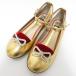  не использовался GUCCI Gucci higchiyuuko лодыжка ремешок балетки Flat туфли-лодочки Kids размер 32 примерно 20.5cm Gold цвет Kids б/у одежда б/у 