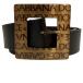  хорошая вещь DOLCE&amp;GABBANA Dolce & Gabbana Logos k подушка безопасности ru кожаный ремень 90cm 36 дюймовый Brown мужской б/у одежда б/у 
