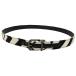  хорошая вещь DOLCE&amp;GABBANA D&G Dolce &amp; Gabbana общий рисунок парусина кожаный ремень 105cm 42 дюймовый черный слоновая кость мужской б/у одежда б/у 