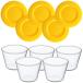 iwaki жаростойкий пудинг cup ( крышка имеется ) 5 шт. комплект емкость для хранения жаростойкий стекло желтый 100ml старт  King 