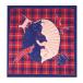  furoshiki сделано в Японии 97cm ширина 2 4 ширина красный темно-синий кошка .... красный LaLaLulalaru животное мир хлопок 100% модный No.26-0135