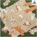  furoshiki сделано в Японии 97cm ширина 2 4 ширина хлопок 100% MISATO ASAYAMA. гора прекрасный .DOGS собака хаки зеленый бежевый переделка ткань ткань модный шт ..No.26-0142