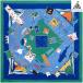  furoshiki сделано в Японии 75cm ширина 2 ширина хлопок 100% MISATO ASAYAMA. гора прекрасный . аквариум синий бледно-голубой рыба переделка ткань ткань модный шт ..No.26-0145
