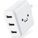  Elecom MPA-ACU12WF AC зарядное устройство смартфон * планшет для 3 порт складной штекер USB-A всего 3.6A случайный зарядка белый лицо 