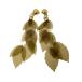 fmietanakaFUMIE=TANAKA glass leaf earring leaf узор серьги Gold × оливковый 