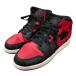  Nike NIKE Air Jordan 1 Mid Bred спортивные туфли 554725-074 красный × черный размер :24