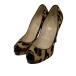 [ снижение цены ]Christian Louboutin Leopard рисунок каблук туфли-лодочки Brown размер :36 1/2 (EC)