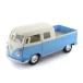  миникар Volkswagen автобус W кабина pick up голубой gold Smart KiNSMART 1/34 VW pull-back машина 1963 Volks Wagen Bus Double Cab Pickup