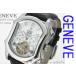 【売り切れました】　GENEVE　ビッグデイト34344自動巻スケルトンWH/BK