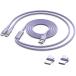 USB �^�C�vc �[�d �P�[�u�� 2in1 66W/6A �}���[�d�P�[�u�� �f�[�^�]�� Y�� Type A to Type C ��� 2�䓯���[