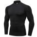 [Sillictor] спорт внутренний мужской длинный рукав с высоким воротником компрессионный tops спорт рубашка энергия стрейч нижняя рубашка 