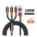 3in1 зарядка кабель 100W крепкий (Lightning + microUSB + Type-C) 2 порт (USB-A + USB-C) внезапный скорость зарядка данные пересылка iPhone Android одновременно зарядка (120cm) бесплатная доставка 