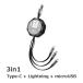 �[�d�P�[�u�� 3in1 (Type-C+Lightning+microUSB) ������莮�P�[�u�� �����[�d iphone Android �X�}�z�Ή� 120cm �u���b�N ��������