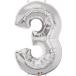 k.la Tec s company ba Rune figure (3) size approximately 90 centimeter silver Qualatex number big baloon. birthday decoration figure number 