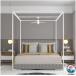 4 угол Canopy кроватная рама post paul (pole) противомоскитная сетка bed Canopy нержавеющая сталь Canopy кроватная рама толщина белый Queen рекомендация товар 