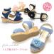  Kids сандалии девочка ребенок Junior Kirakira цветок стиль формальный Wedge каблук текстильная застёжка ..... боль . нет едет море бассейн #5129