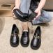 Loafer женский low fa туфли-лодочки futoshi . каблук кожа обувь низкий . каблук Event Gothic and Lolita студент девушка чёрный посещение школы ходить на работу черный формальный женщина обувь 