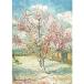 MISITU составная картинка 1000 деталь мозаика ласты цент * вентилятор *go ho [ цветок .. персик. дерево ] пейзаж искусство картина название . Hanaki растения 