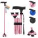 bigareks(BigAlex) складной трость палка независимый трость розовый женщина 5 -ступенчатый настройка модный падающий нет пожилые люди уход легкий aluminium длина регулировка возможно 