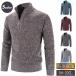  Golf одежда мужской Golf свитер вязаный мужской свитер половина Zip zonchi- с высоким воротником теплый тянуть over одноцветный ta-toru шея осень-зима теплоизоляция 