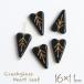  Чехия бисер Heart leaf 16×11mm jet черный Gold 5 штук входит Чехия стекло бисер ручная работа рукоделие аксессуары детали детали серьги 