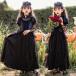  ребенок Halloween костюмы девочка тьма серия длинный One-piece с высоким воротником короткий рукав гонки рукав покрытие цветок. лента-ободок имеется Kids Hello wing . женщина . женщина демон u