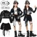  Kids танцевальный костюм выставить чёрный hip-hop кожаная куртка пальто жакет длинный рукав кожа черный шорты белый .... tops привлекательный K-POP ребенок женщина. 