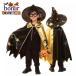  Halloween костюм ребенок Mahou Tsukai черный Gold чёрный золотой цвет глянец манто накидка Wizard манто . женщина .... шляпа костюмированная игра привидение рисунок звезда месяц рисунок костюм 