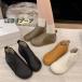  winter ботинки Flat 1cm каблук защищающий от холода обувь женская обувь зимний мама ботинки толщина обратная сторона шерсть амортизирующие свойства ..... короткие сапоги Flat подошва one подножка 
