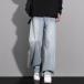  мужской широкий Denim брюки талия шнур имеется индиго woshu Roo z Silhouette Street мода casual длинные брюки весна осень ko-te